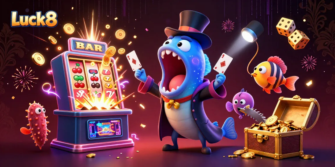 Luck8 reveals exciting jackpot magic in a vibrant casino scene with enchanting sea creatures.