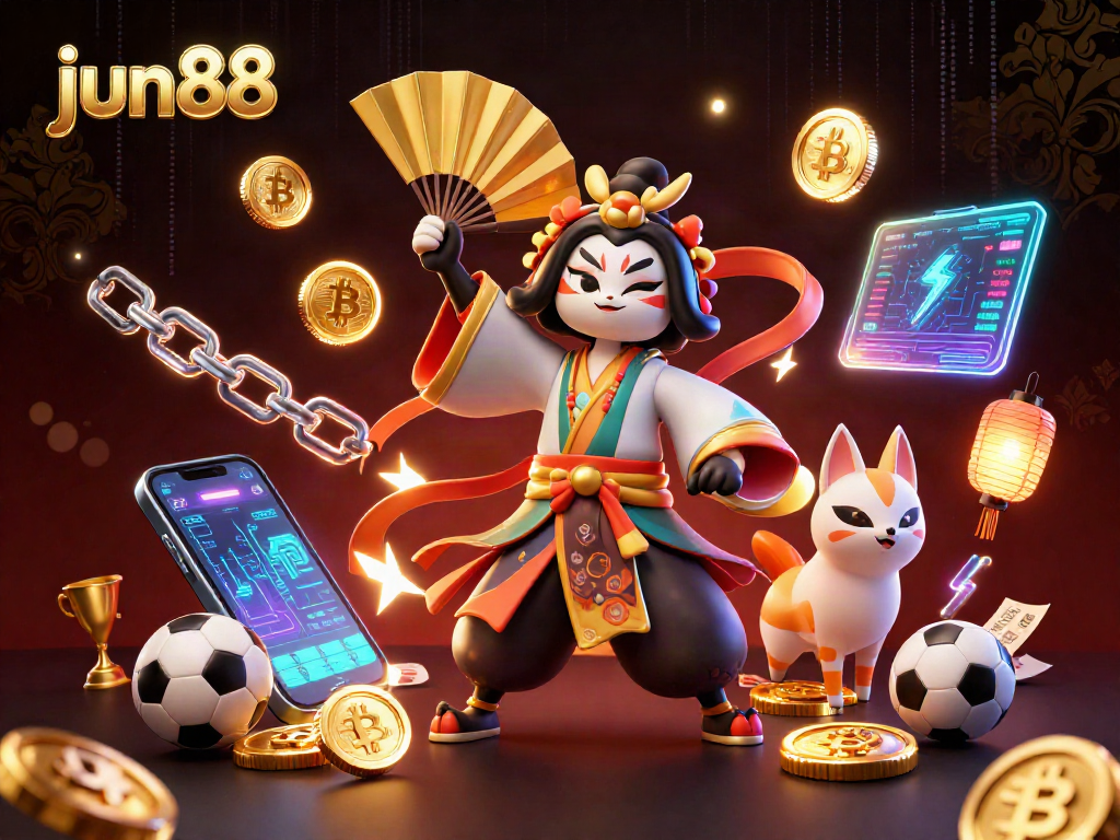 Experience thrilling sports betting with jun88, featuring vibrant characters, coins, and energetic visuals.