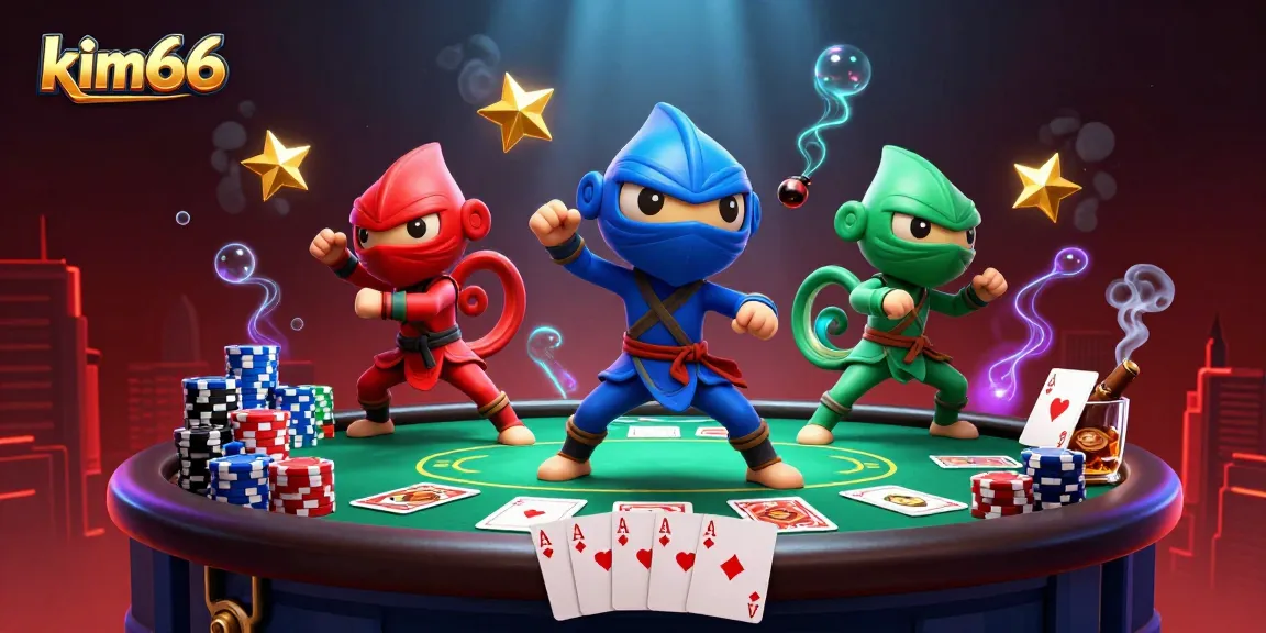 Engage with kim66 at the vibrant online casino, featuring dynamic chameleon ninjas and exciting poker elements.