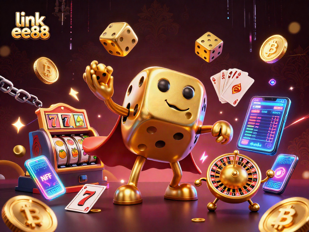 Engage with the thrilling link ee88 gaming experience through vibrant casino-themed illustration.