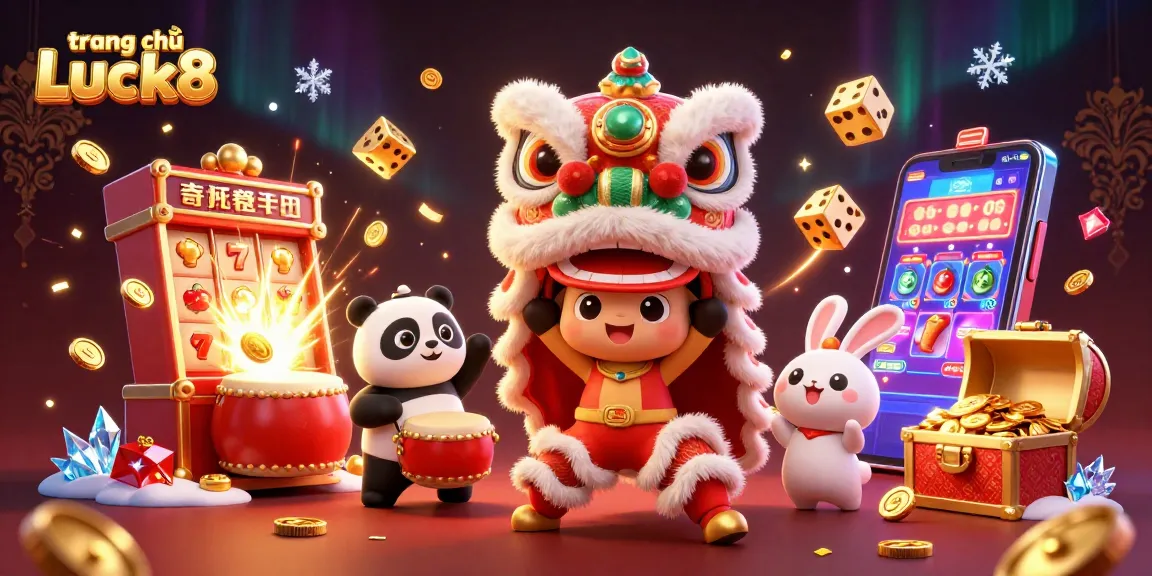 Experience thrilling wins at trang chủ Luck8 with a vibrant, dynamic 3D casino scene.