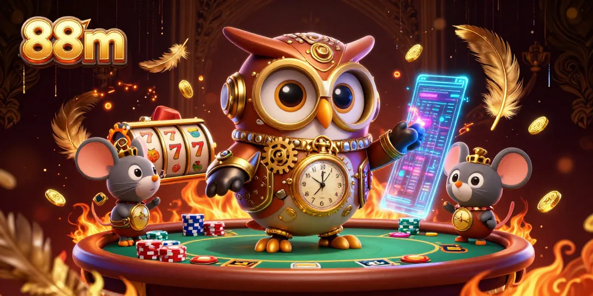 Experience thrilling bets with 88m's vibrant casino scene featuring dynamic elements and steampunk flair.