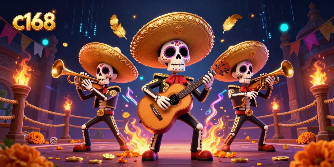 Experience the excitement of c168 gaming with vibrant mariachi characters in a casino atmosphere!