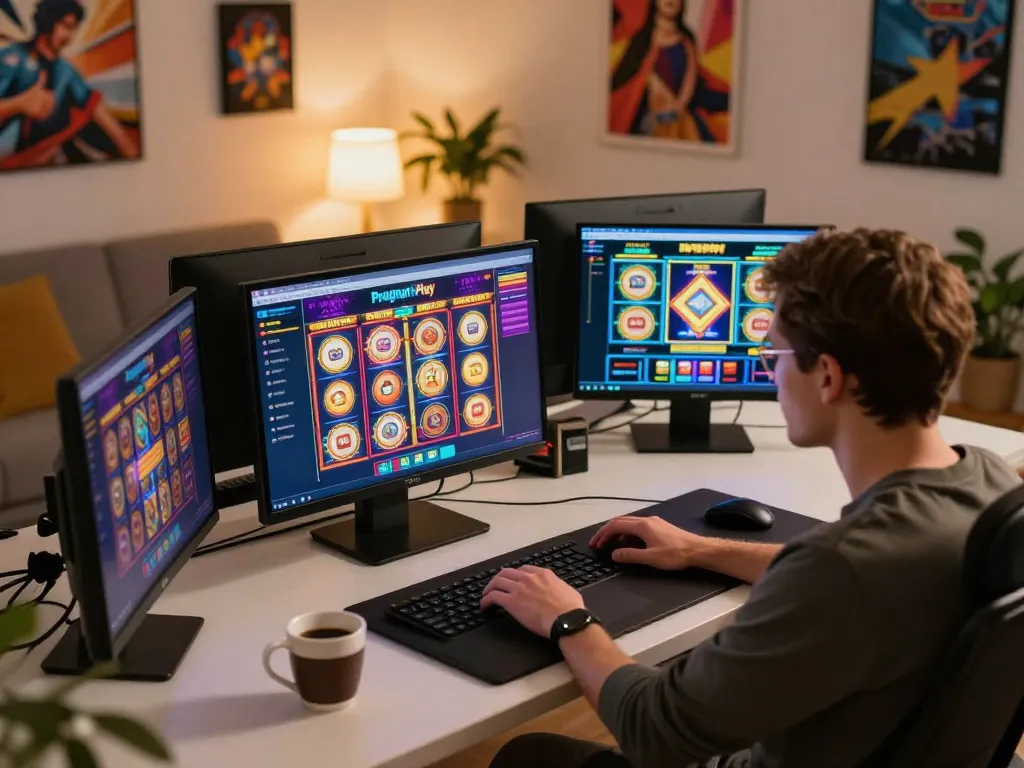 Experience engaging gameplay with Pragmati Play in a modern home casino setup.