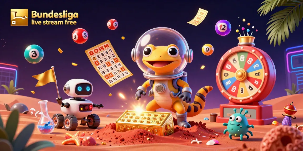 Experience Bundesliga live stream free with vibrant casino elements and engaging Martian characters.