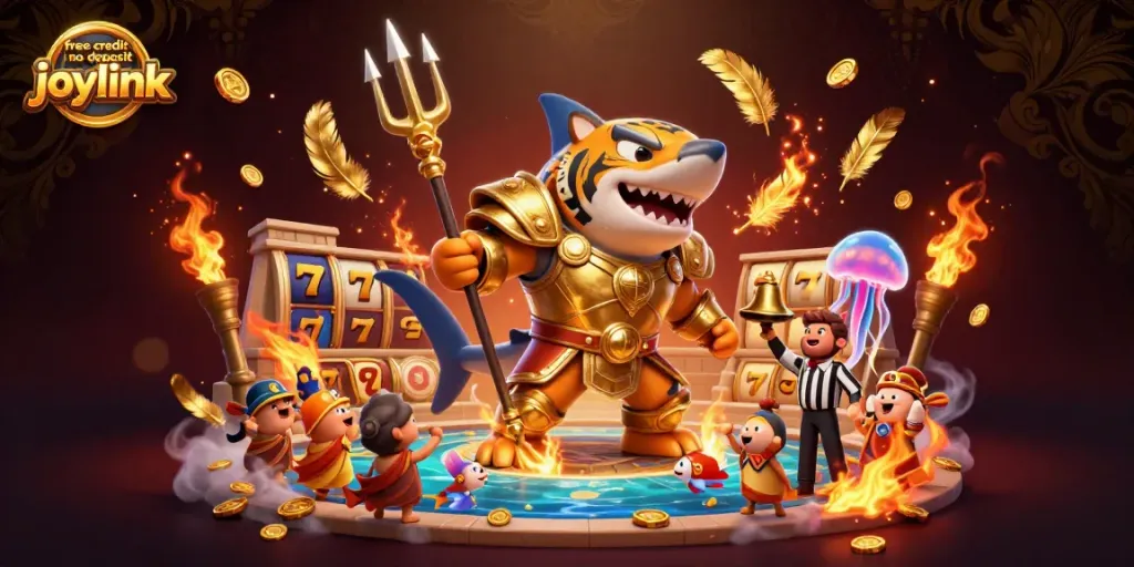 Claim your rewards with free credit no deposit joylink in this thrilling underwater casino scene.