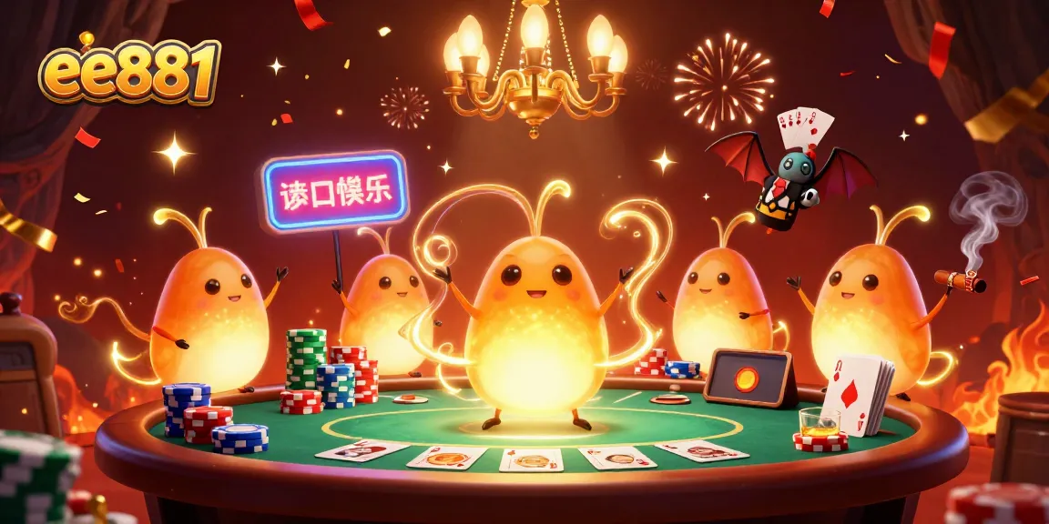 Experience the excitement of ee881 with glowworms illuminating a vibrant casino atmosphere.