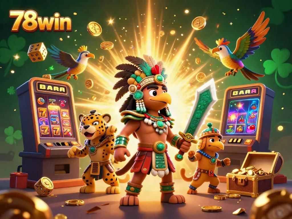 Experience thrilling jackpots at 78win with dynamic gaming elements and vibrant characters emphasizing fun.