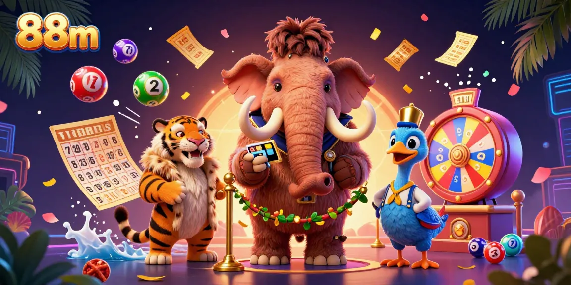 Engage in thrilling games with 88m's vibrant casino atmosphere featuring unique characters.